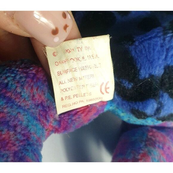 VTG Ty Beanie Baby Dart Frog Plush 8" Toy 2000 Retired Blue Purple Nov 22 DOB - Picture 5 of 8